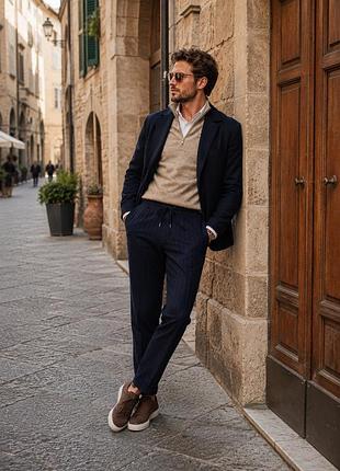 Brunello cucinelli чоловічі спортивні штани, темно-сині, розмір m