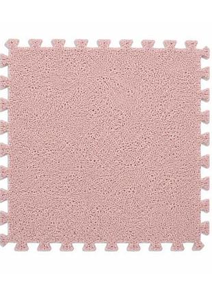 Коврик пазл плюшевый напольный 30x30см мягкий, 10шт, eva, пудровый