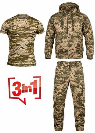 Тактический костюм defender пиксель + футболка пиксель вт6593 xxl