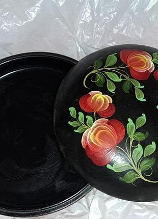 Деревянная лаковая шкатулка с ручной росписью, срстр