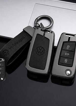 Чохол для ключа volkswagen №2-3 кнопки.викідний new metal c-seria