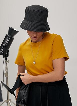 Однотонна трикотажна футболка - гірчичний цвет, one size (є розміри)