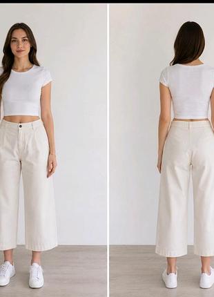 Широкі укорочені джинси/кюлоти marks&amp;spencer (розмір 48-50/l)