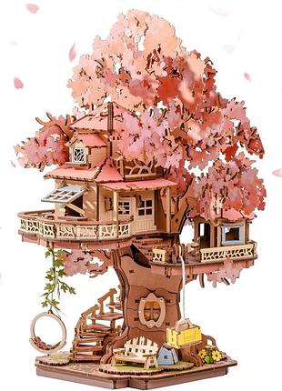 3d дерев'яний конструктор будиночок на сакурі rolife sakura tree house tgs-04 механічний пазл 535 деталей