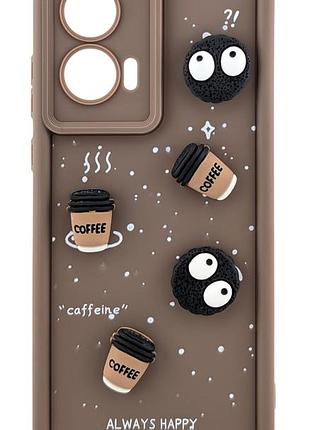 Чохол shock case 3d print для motorola edge 50 fusion бампер силіконовий з малюнком coffee