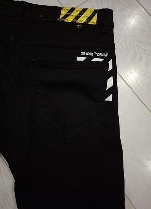 Off white оригинальные базовые мужские джинсы м скинни джинсы оф вайт узкие джинсы