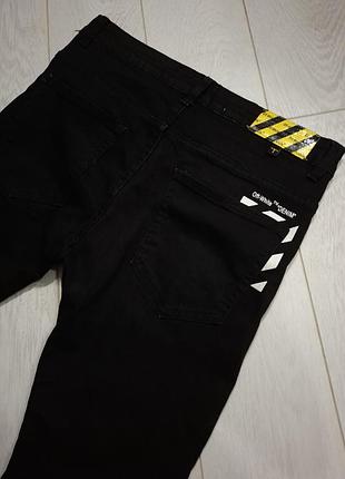 Off white оригинальные базовые мужские джинсы м скинни джинсы оф вайт узкие джинсы