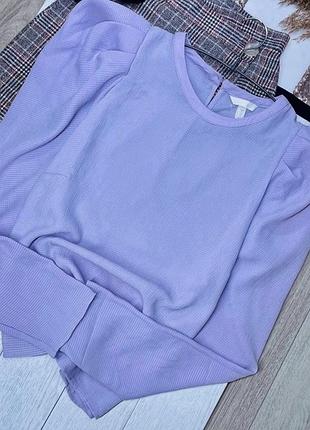 Нова літня блуза h&m xl лавандова блуза великого розміру пряма блуза з об’ємними рукавами
