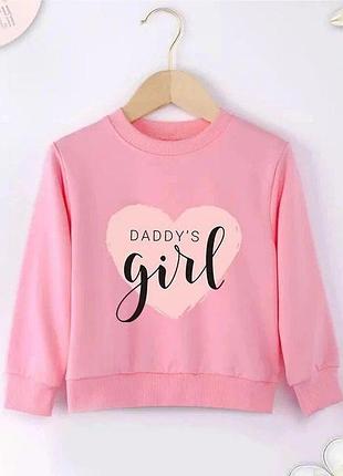 Світшот для дівчинки з принтом daddy's girl 86 см 050956_5 рожевий дитячий батник батник з принтом для дівчинки