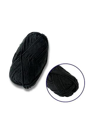 Пряжа фасованная петляста 50гр. (80% хлопка+ 20% молочная клетчатка) черная