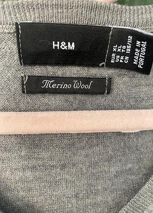 Свитер 100% шерсть мериноса 50 хл мужской h&m качественный 2