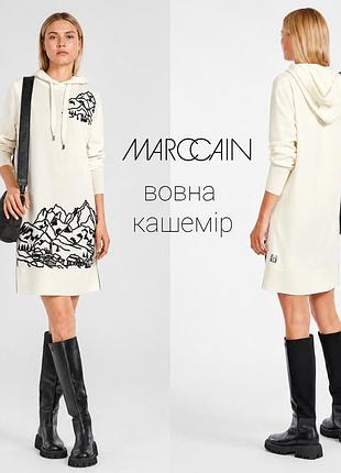 Marc cain преміальна тепла вовняної кашемірова сукня з капюшоном