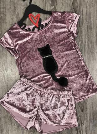 Нова жіноча велюрова піжама двійка.