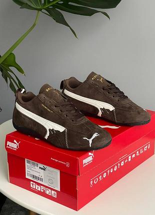 Кроссовки легкие удобные puma speedcat suede balenciaga brown