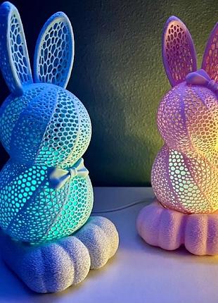 Дитячий світильник нічник зайчик з rgb підсвічуванням, лампа з пультом керування, дитячий світильник, нічник для дівчинки, нічник для хлопчика