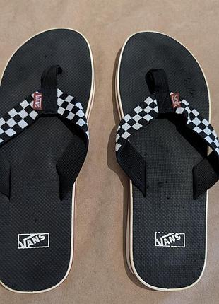 Мужские шлепанцы вьетнамки vans la costa litestarerboard в черно-белую клетку (оригинал) 30 см