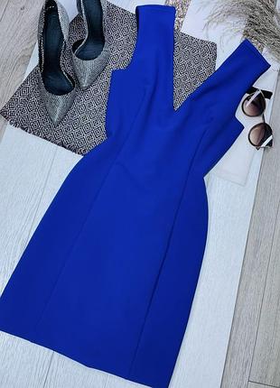 Літня сукня zara xs синя сукня футляр коротке плаття зара плаття з декольте