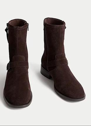 Ботинки женские marks&amp;spencer298 41-42р., замша, коричневые