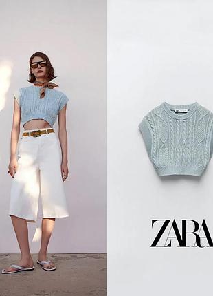Жилет жіночий zara вʼязаний вкорочений жилет с
