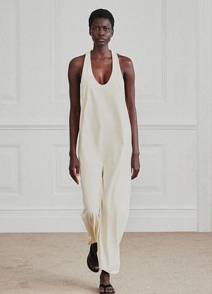 Длинное платье из хлопка от zara