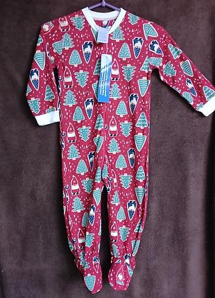 Комбинезон  пижама, человечек домашний, новогодний, our family pjs, 4 года