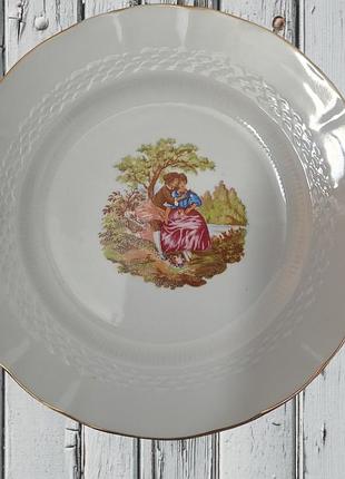 Фарфоровая редкая тарелка 20 см seltmann weiden fragonard с золотой отделкой bavaria "lovers"