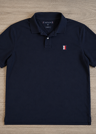 Поло "tommy hilfiger" темно-синее