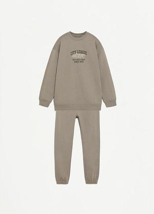Підлітковий спортивний костюм (світшот + штани) для хлопчика lefties 140 см хакі (26072708d)