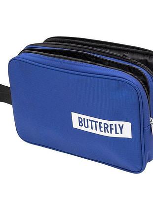 Двойной чехол на ракетку для настольного тенниса butterfly logo 2019, blue