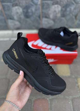 Термо кросівки чоловічі nike pegasus 30 чорні водовідштовхувальні