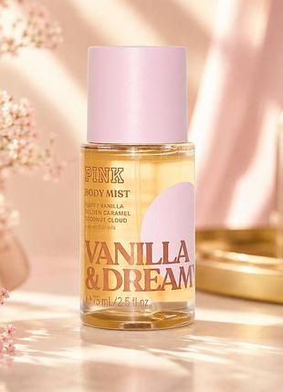 Мини спрей для тела victoria’s secret pink vanilla &amp; dream mini body mist