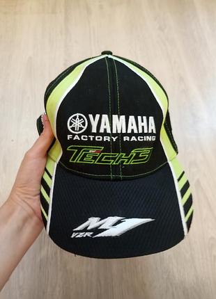 Бейсболка чоловіча yamaha factory racing чорно-салатова, регульований розмір