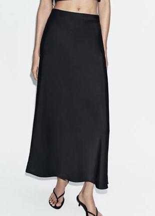 Плотная сатиновая юбка zara