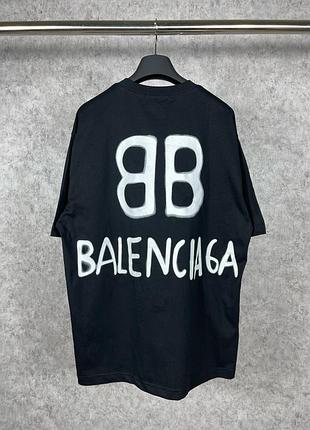 Balenciaga футболка мужская оверсайз черная унисекс