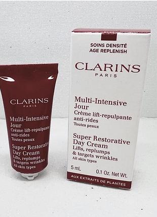Відновлюючий денний крем з ефектом ліфтингу clarins multi-intensive jour crème lift-repulpante anti-rides