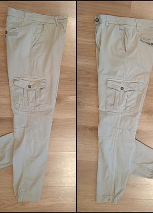 Бежеві чоловічі штани в стилі мілітарі (карго) blackzi jeans wear collection.