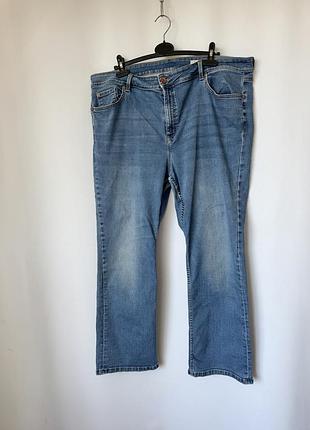 M&s джинсы голубые большой размер eva bootcut regular стрейч базовые брюки деним батал