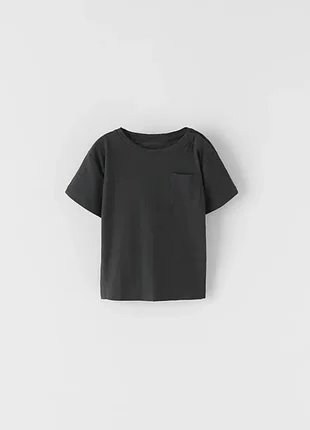 Детская серая базовая футболка из хлопка zara 9-12 мес