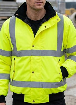 Сигнальна утеплена куртка / куртка-бомбер hi-vis (xl)
