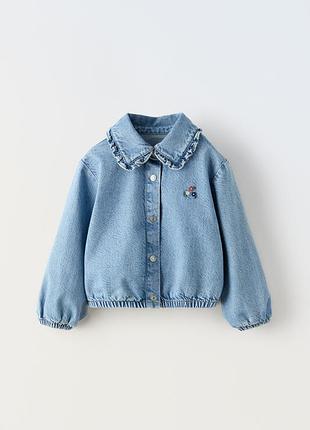 Джинсова сорочка на кропках zara на дівчинку