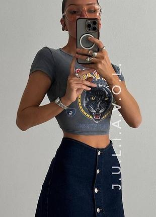 Спідниця міні синя на ґудзиках plt prettylittlething