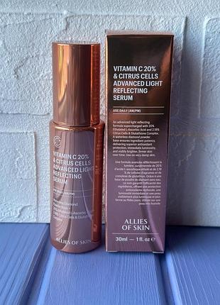 Allies of skin 20% vitamin c brighten + firm serum сироватка з вітаміном c 20% 30мл