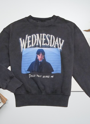 Zara wednesday уэнсдей свитшот для девочки 11-12 лет