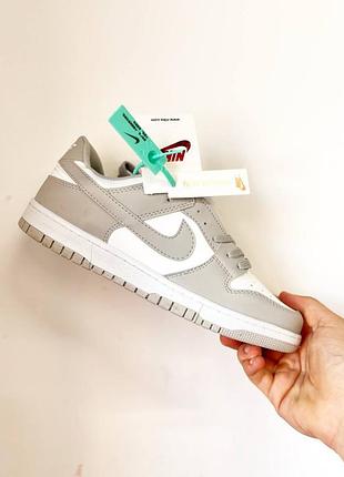 Женские кроссовки nike sb dunk low white grey pro (36-40)