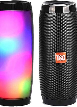 Bluetooth колонка вологостійка tg-157 pulse з різнокольоровим підсвічуванням ∙ портативна bluetooth-колонка t&g tg-157 для дому