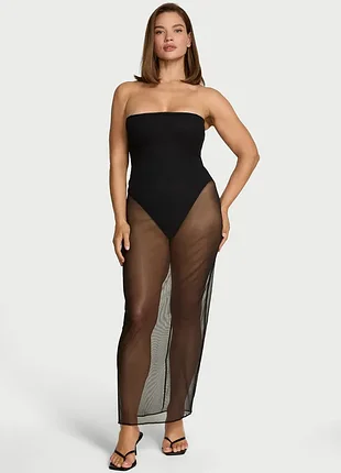 Прозрачное платье-корсет с розовым кружевом victoria's secret