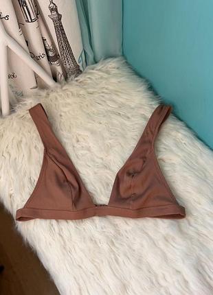 Стильный фактурный верх купальника primark в рубчик (chocolate / brown) размер 42