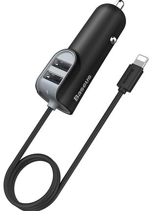 Адаптер автомобильный baseus energy station with apple cable 1m 2usb 5.5a