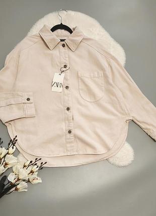 Рубашка свободная кремовая zara