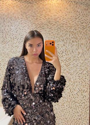 Платье женское блесятщее в паетках вечернее zara mango stradivarius one by one gepur cher17 asos h&m bershka pull&bear